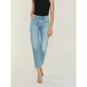 CoH Citizens of Humanity Liya High Rise Classic Fit Crop Medium Blue Jean 25